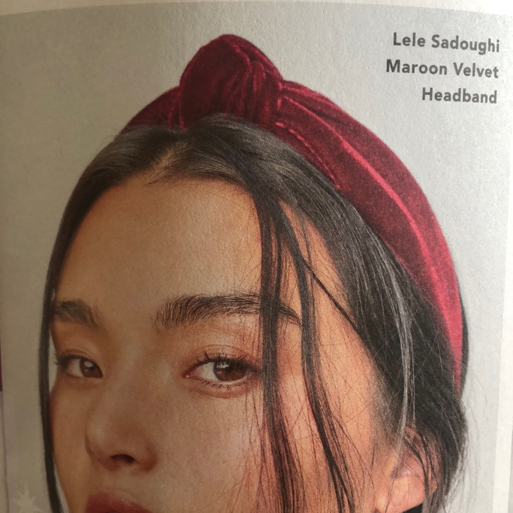 Lele Sadoughi Maroon Velvet Headband